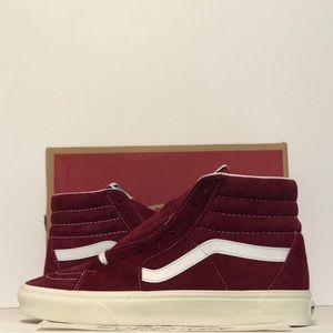 Vans Sk8-Hi (Pig Suede) “Pomegranate/Snow White”
